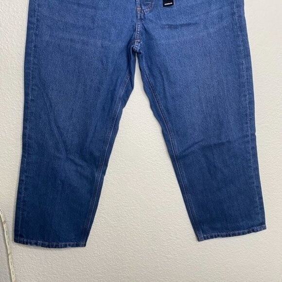 Express NWT Dark Wash 100% Cotton Dad Jean 6 - Picture 3 of 8